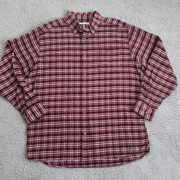 Mountain Khakis Heavy Duty Flannel Mens L Button Up Shirt Logo 100% Cotton - Picture 1 of 16